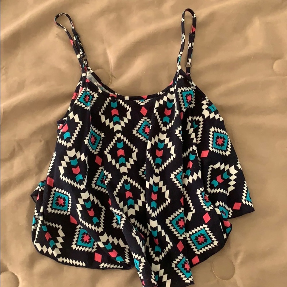 Navy handkerchief crop